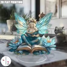 Maliben | Celestia Acrylic Table Decoration Angel | Fairy Tale Stand | 18 Cm | Gift & Photo Prop