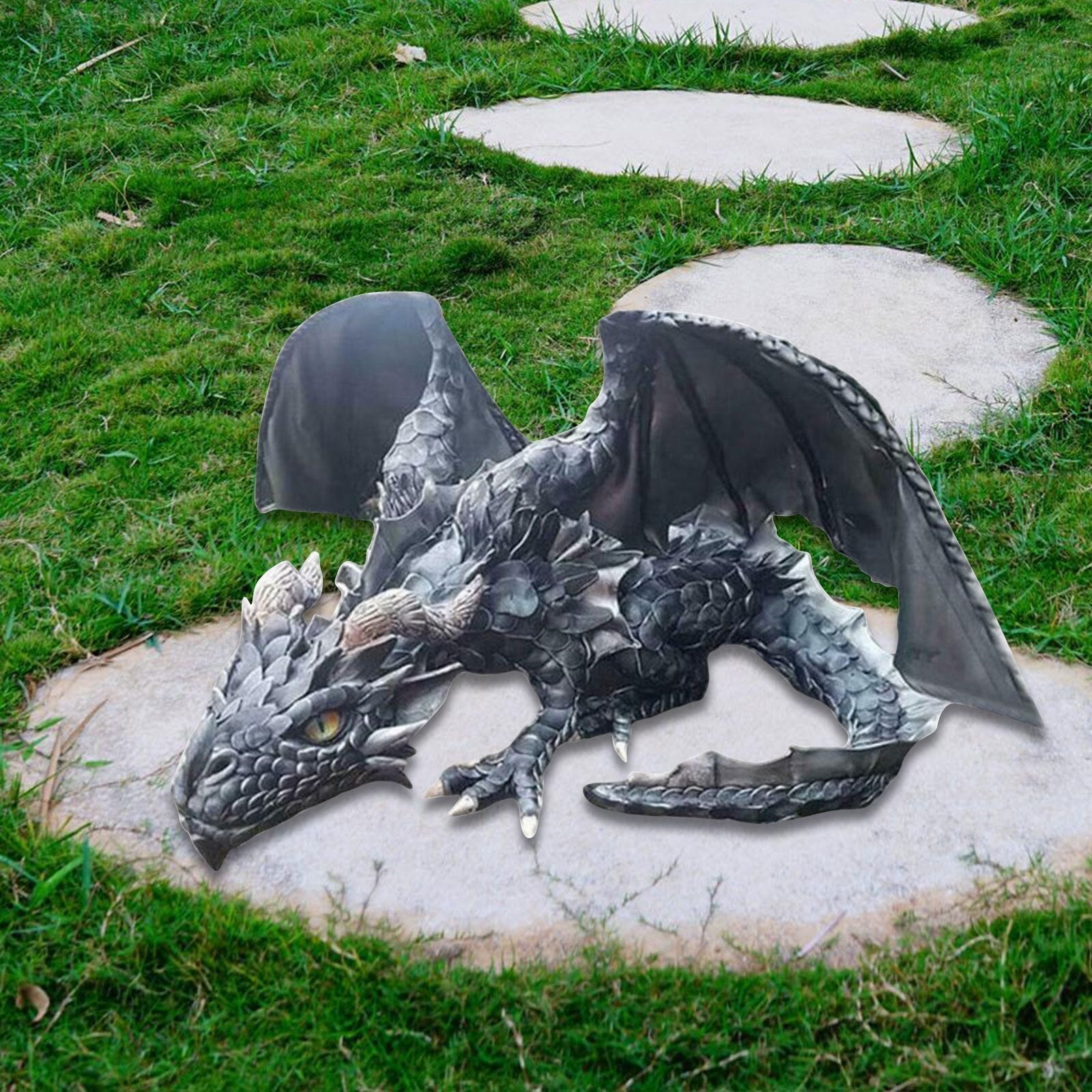 Maliben | Crouching Dragon Guardian Statue: Gothic Outdoor Decoration