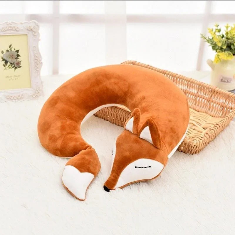 Maliben | Reisefuchs Neck Pillow | Super Soft & Ergonomic | Cartoon Fox Design | For Children & Adults