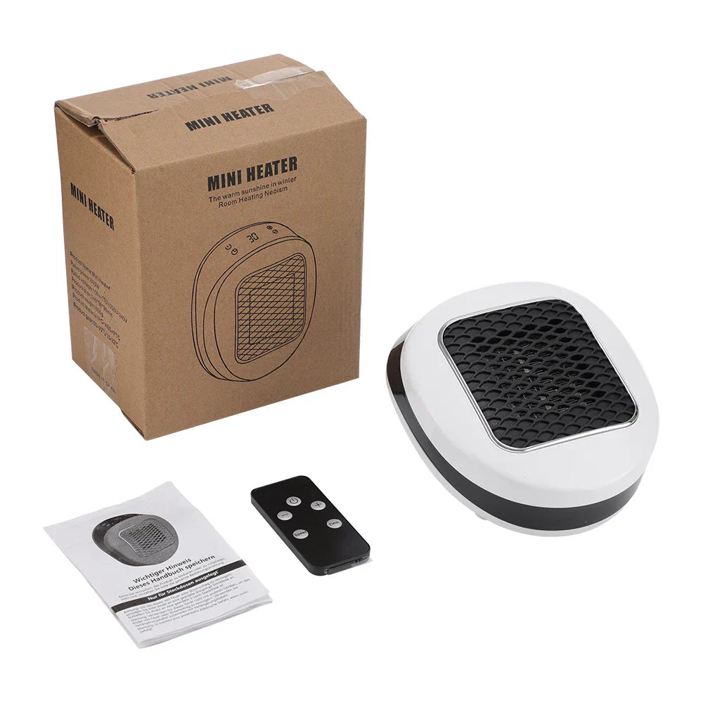Maliben | Thermolux MIni Wall Heater 600w | Compact Electric Heater With Remote Control | Wall Socket Heater With Thermostat & Timer | Quick Heat in 3 Seconds