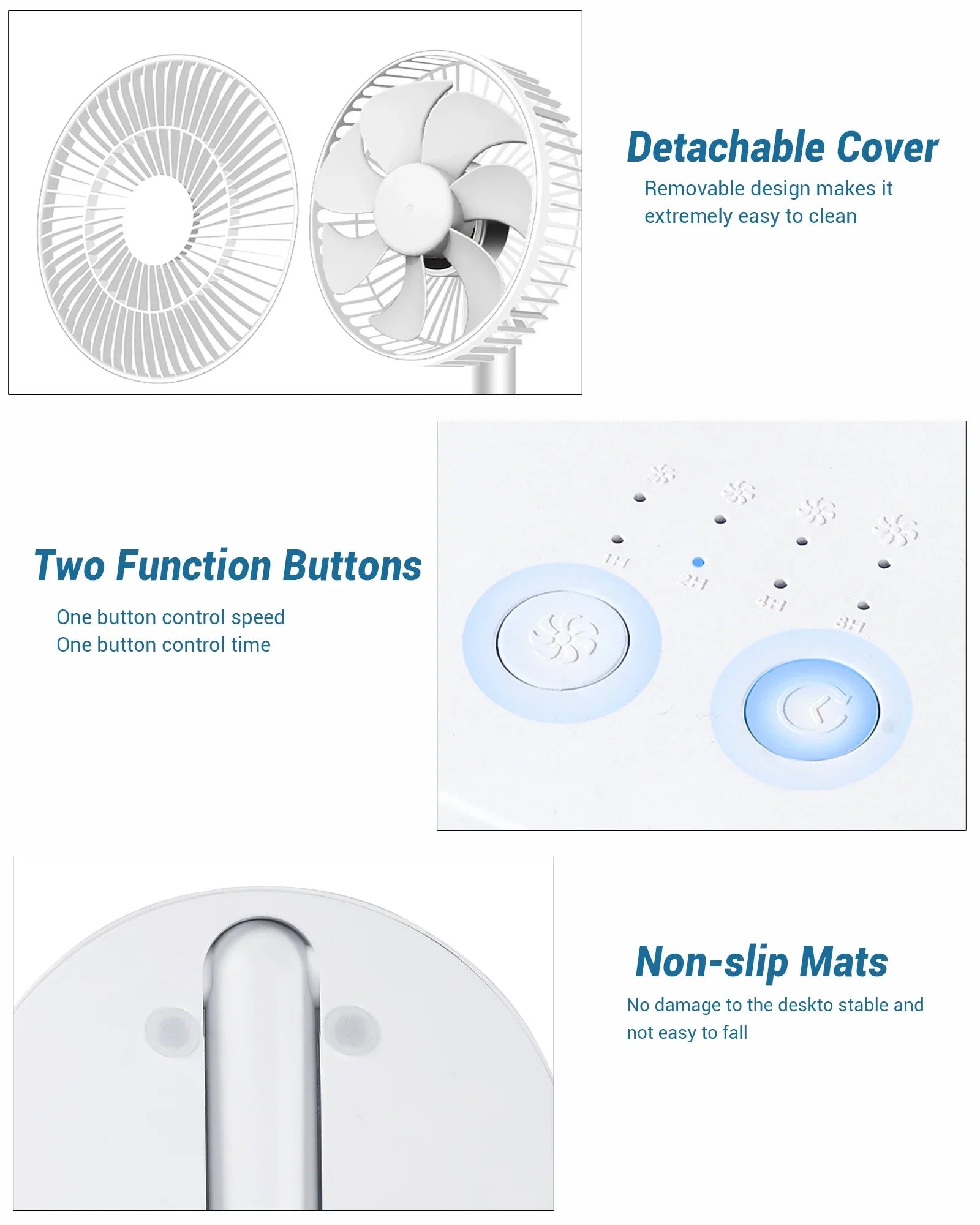 Maliben | Usb Table Fan Breezio | Foldable & Portable | 4 Speeds & Timer | Battery Powered For Indoor & Outdoor