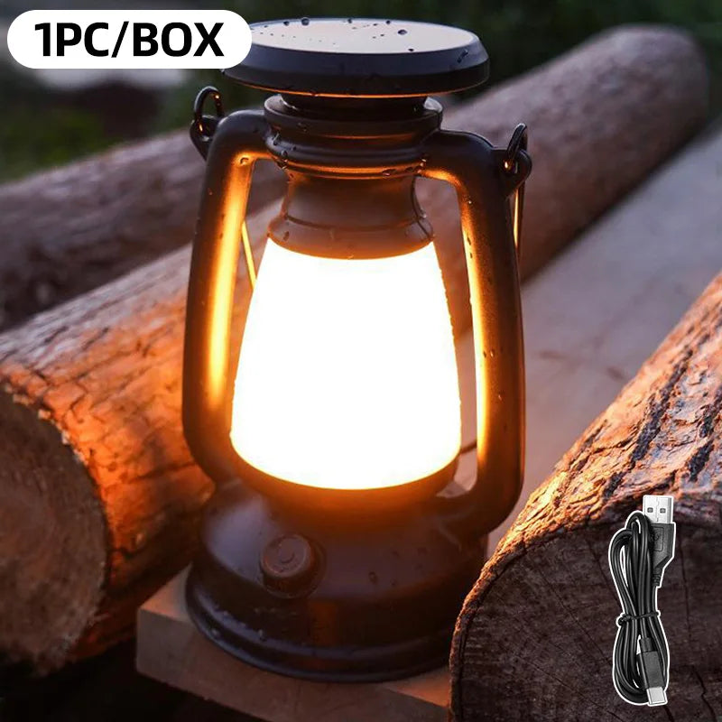 Maliben | Nostalux Retro Lantern | Led Table Lamp With Remote Control | Rechargeable & Decorative | For Home, Camping & Bar