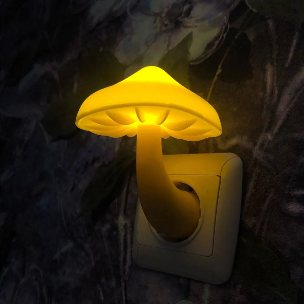 Maliben | Led Night Light Lumipilz | With Twilight Sensor | Warm Yellow & Energy Saving | 8×10 Cm