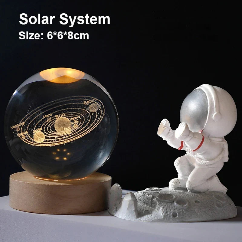 Maliben | Astranova Galaxy Night Light | Led Crystal Ball With Milky Way Design | Warm White Light | Creative Gift For Kids & Adults