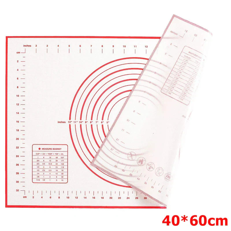 Maliben | Bakeflex Silicone Baking Mat | Extra Thick & Non-Stick | With Measuring Scale | Perfect For Rolling Out Dough, Fondant & Pastry