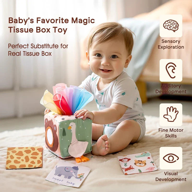 Maliben | Snuzziebox | Sensory Play – Montessori Tissue Box Toy For Babies
