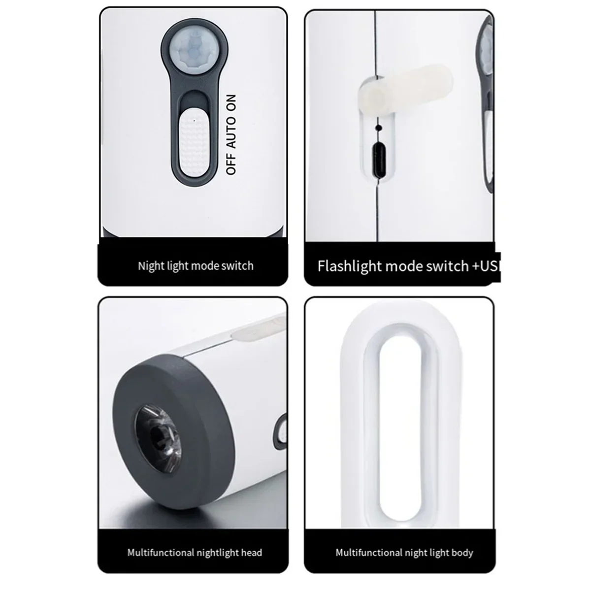 Maliben | Led Night Light With Motion Sensor | 2-In-1 Night Light & FlashLight | Rechargeable & Emergency light | Twilight Sensor