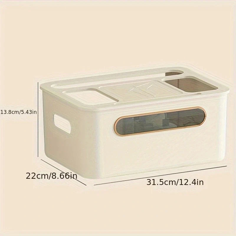 Maliben | Hidenet Wlan Router Storage Box | With Cable Management & Socket Compartment | Transparent & Removable | 1–4 Levels Selectable