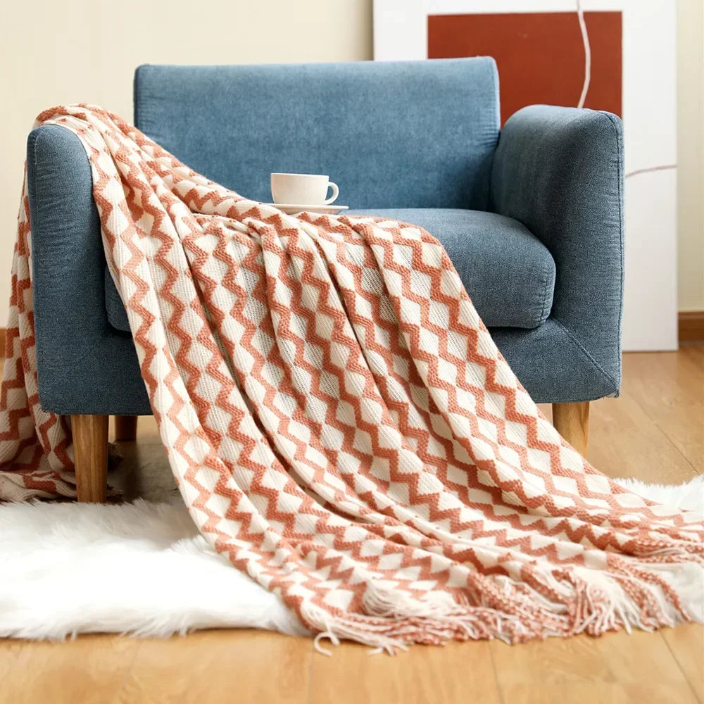 Maliben Nordic Style Dick Knitted Blanket