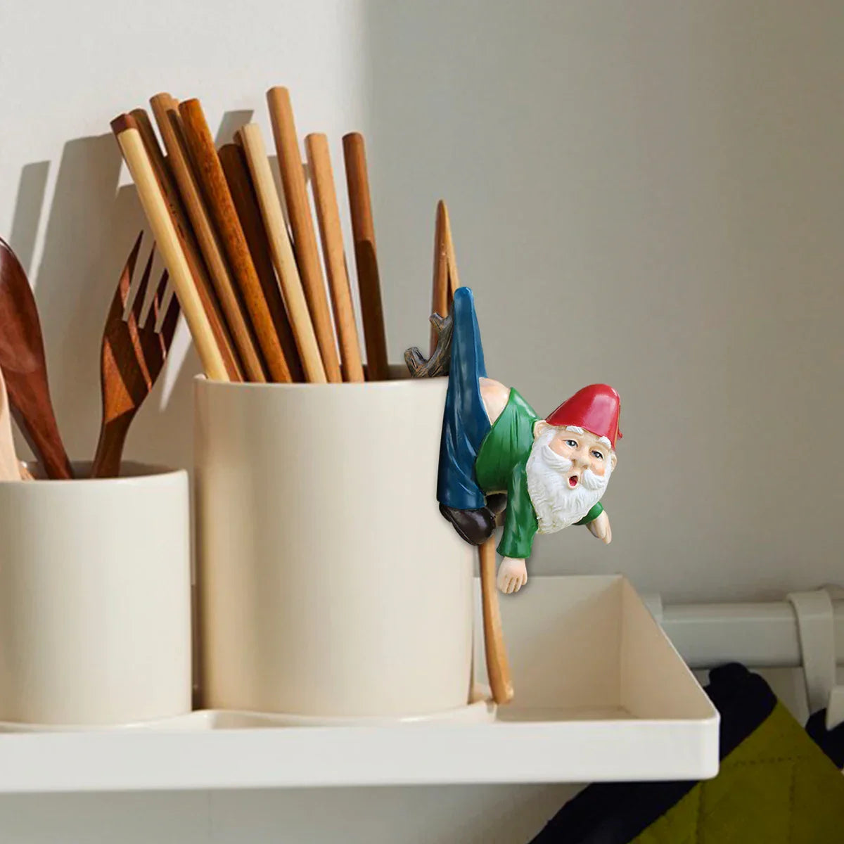 MAliben | Funny Gnome Flower Pot Hanger Made Of Resin With Pants On a Branch