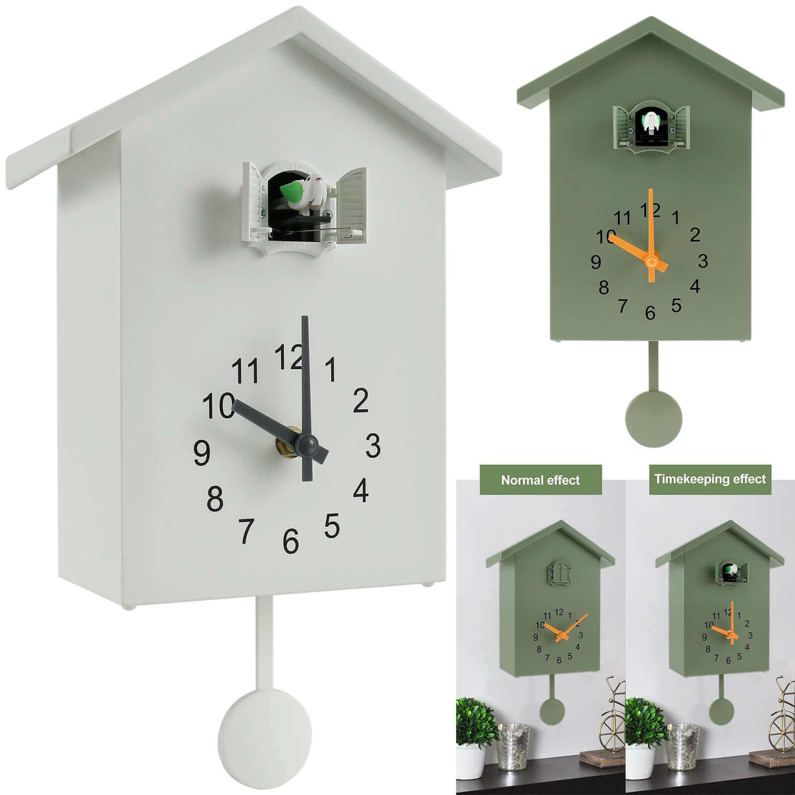 Maliben | Contemporary Cuckoo Quartz Wall Clock