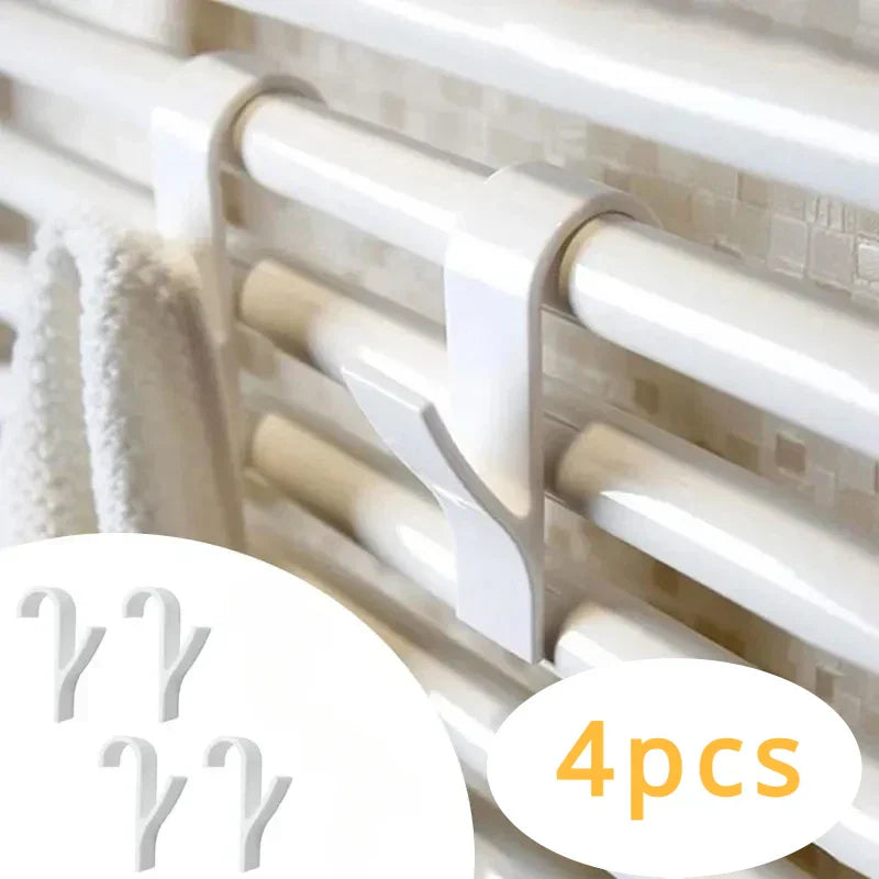 Maliben | Heathook Radiator Hooks Set | 4-Pack | Space-Saving & Transparent | For Bath & Kitchen