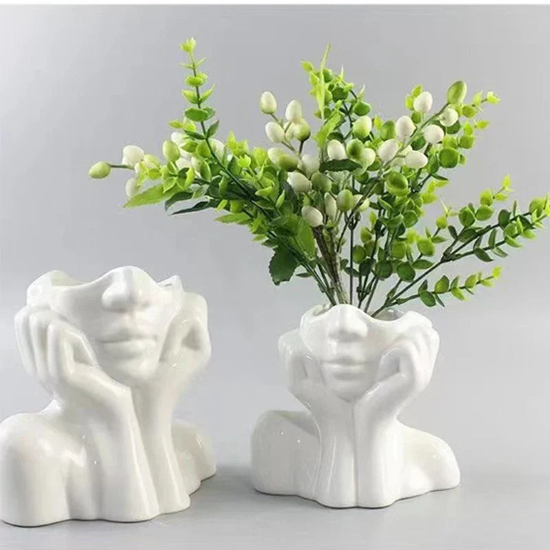 Maliben | Abstract Face Vase – Unique Design For Stylish Interior Decoration