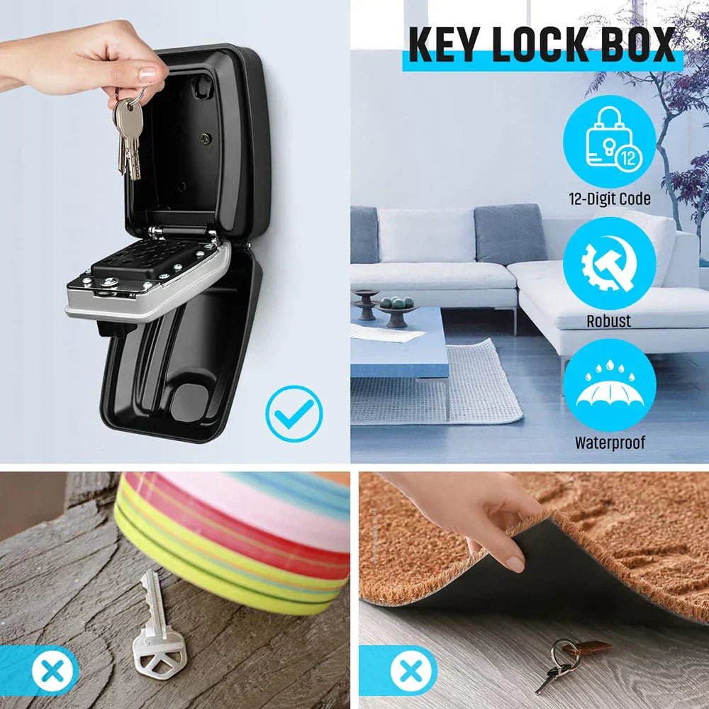 Maliben | Waterproof Wall-Mounted Key Safe Box – Outdoor Lockable Key Storage With Combination Code