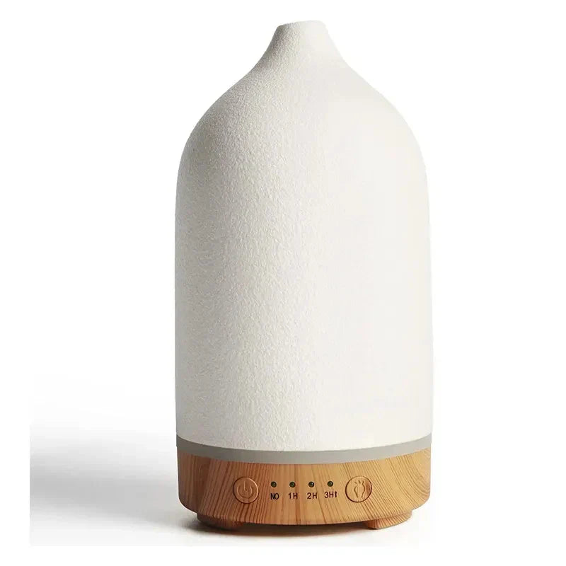 Maliben | Aromisca Ceramic Aroma Diffuser | 100 Ml Ultrasonic Air Humidifier | 7 Led Colors & Timer | Handcrafted Design | Eu Plug