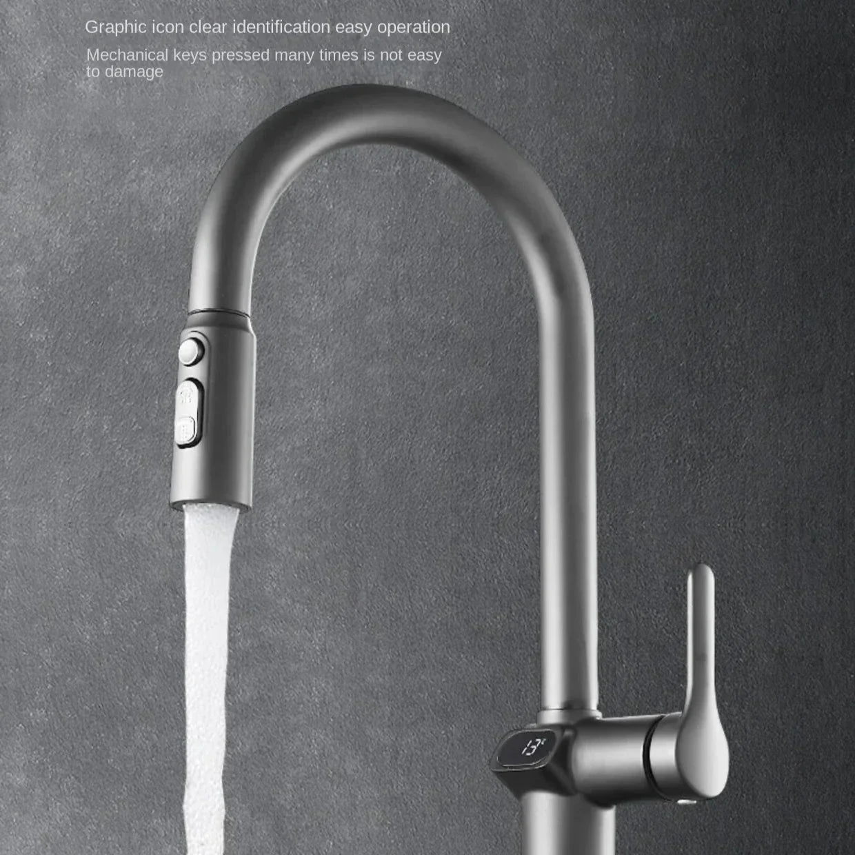 Maliben | Pull-Out Kitchen Faucet With Digital Display And Swivel Spout