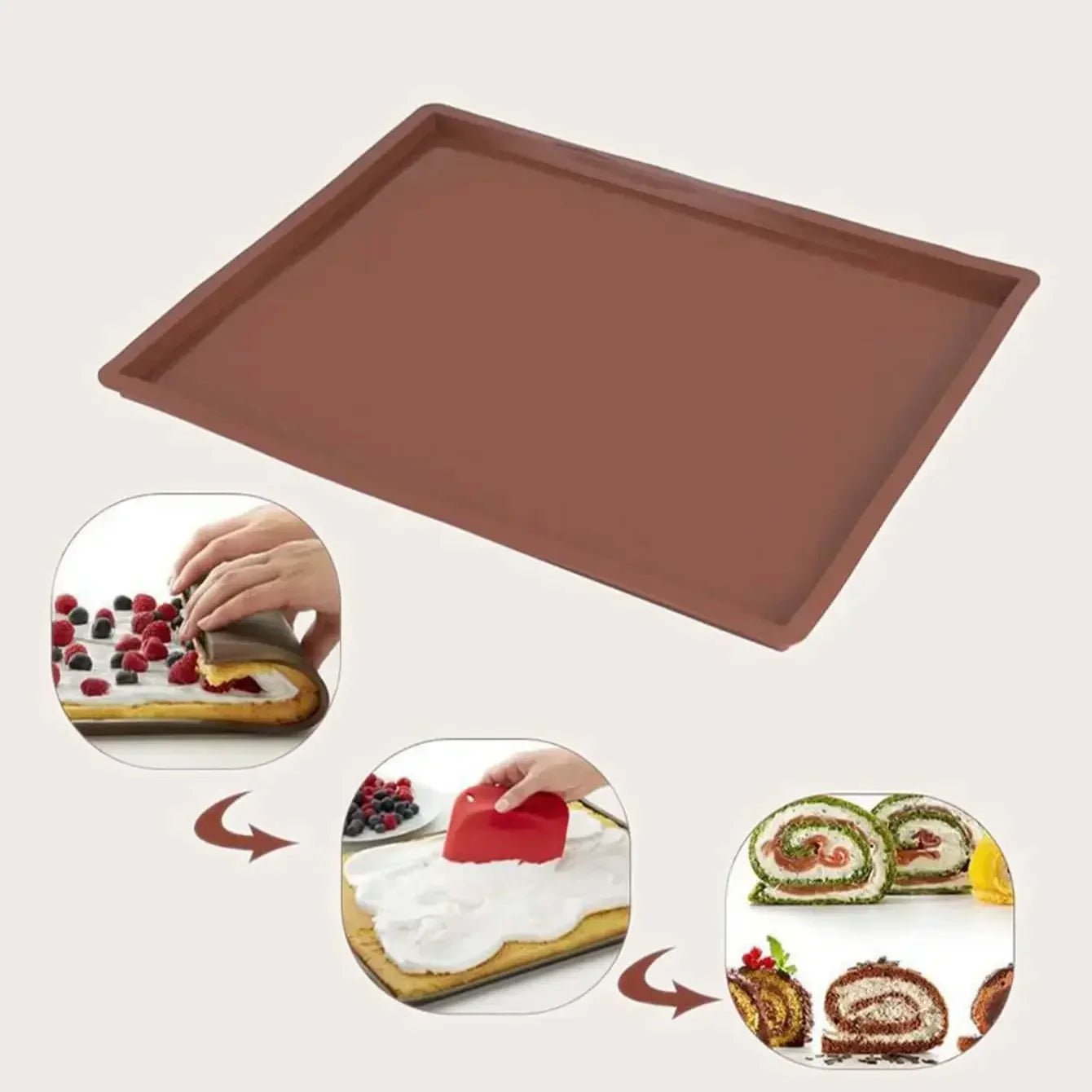 Maliben | Rollflex Silicone Baking Mat | Multifunctional & Heat Resistant | For Swiss Roll, Fondant & More