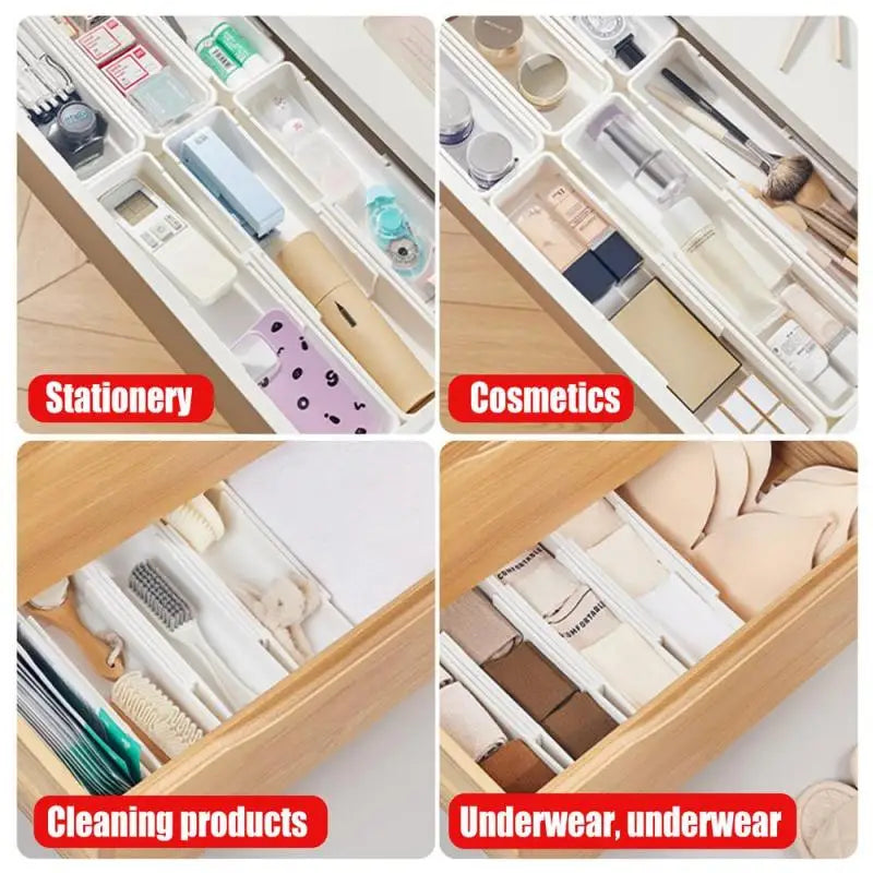 Maliben | Flexisort Cutlery Tray | Expandable Cutlery Organizer | Flexible & Space-Saving | White