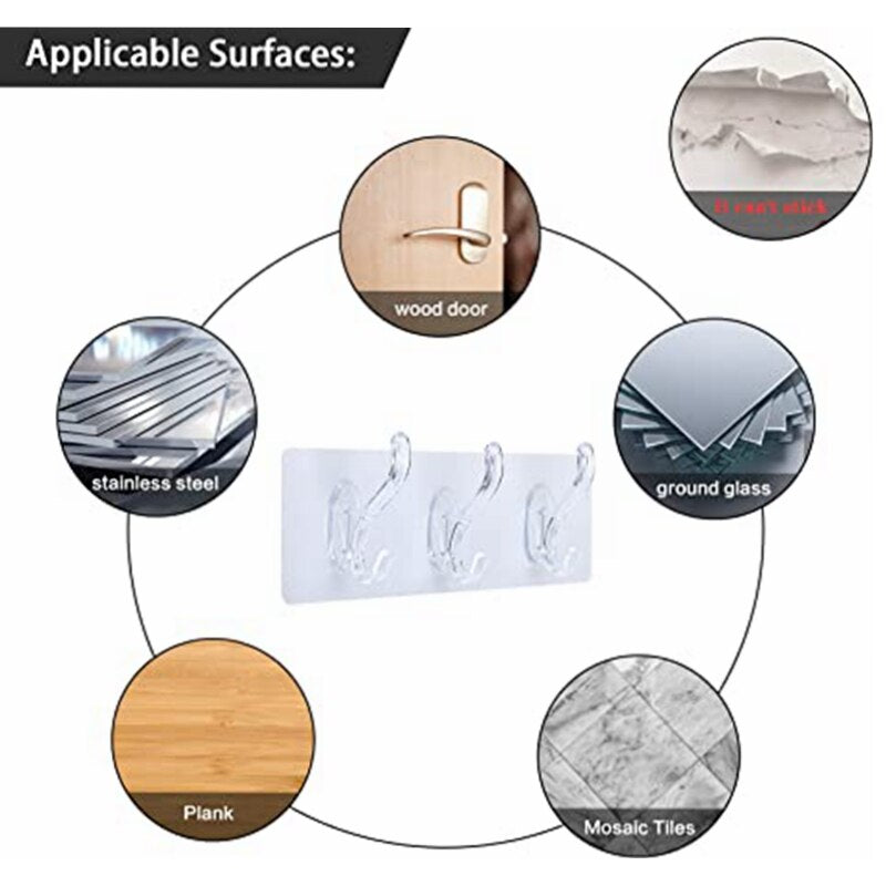 Maliben | Transparent Invisible Adhesive Simple Wall Hangers