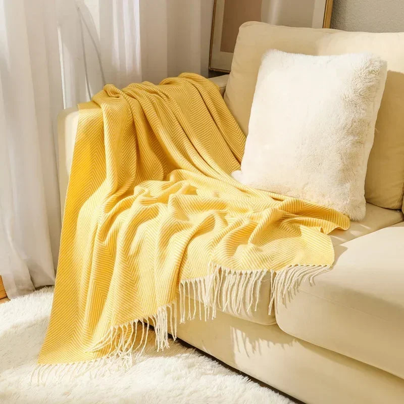 Maliben | Nordic Stripe Throw Sofa Blanket