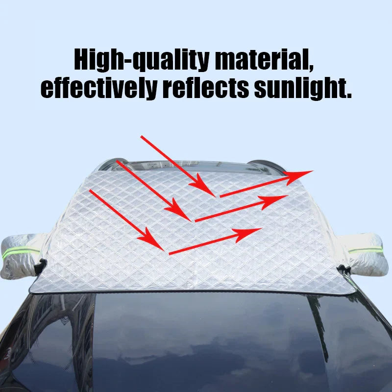 Maliben | Frostguard Ultra | Extra Large Car Windshield Cover | 3-Window Design | Protection Against Snow, Ice, Sun & Dust | Windproof & Quick Installation