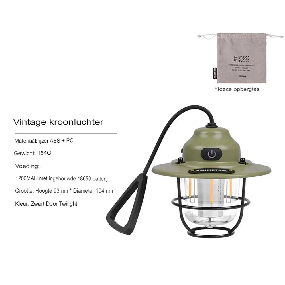 Maliben | Retro Rechargeable Led Camping Lantern - Nostalgiaglow