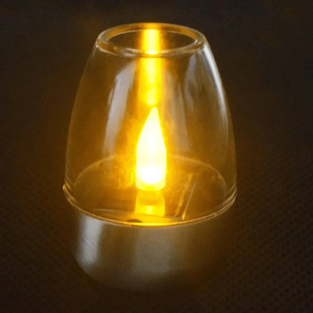 Maliben | Solarflair Stainless Steel Solar Candle Light | Warm White Led Light | For Garden, Terrace & Balcony