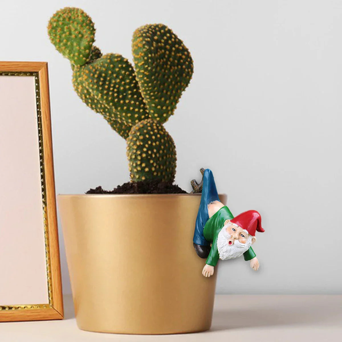 MAliben | Funny Gnome Flower Pot Hanger Made Of Resin With Pants On a Branch