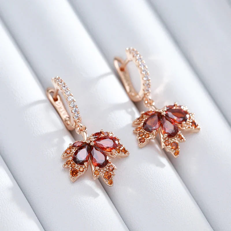 Maliben | Dainty Autumn Maple Leaf Earrings