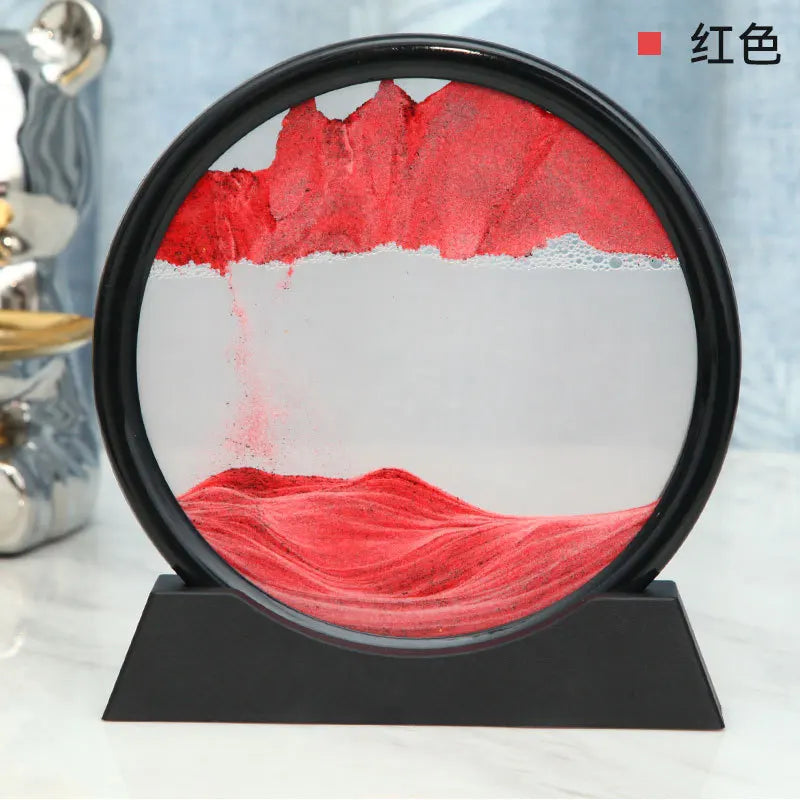 Maliben | 3d Sand Picture Aurelia Flow | MovIng Sand Art in Glass | Relaxation & Decoration | Round Design
