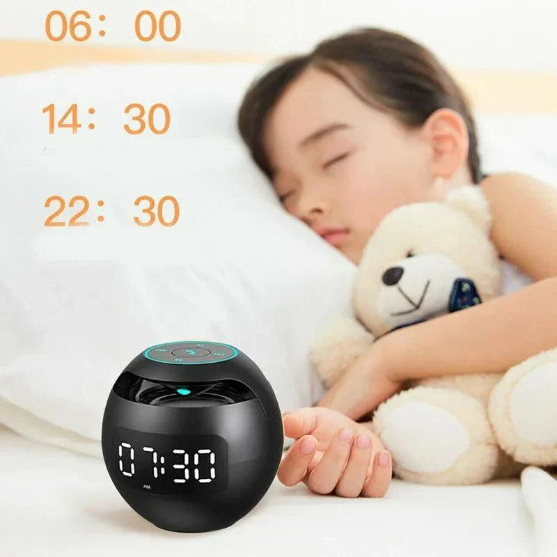 Maliben | Ball Speaker Alarm Clock | Bluetooth 5.0 | Led Night Light | 2200 Mah Battery