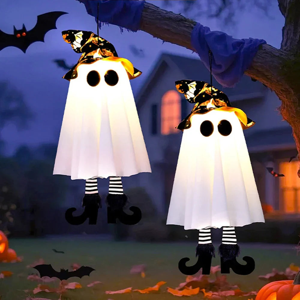 Maliben | Glow Ghost Spookyshine | Led Hanging Ghosts | Halloween Decoration | Indoor & Outdoor | 1/2/3 Pieces