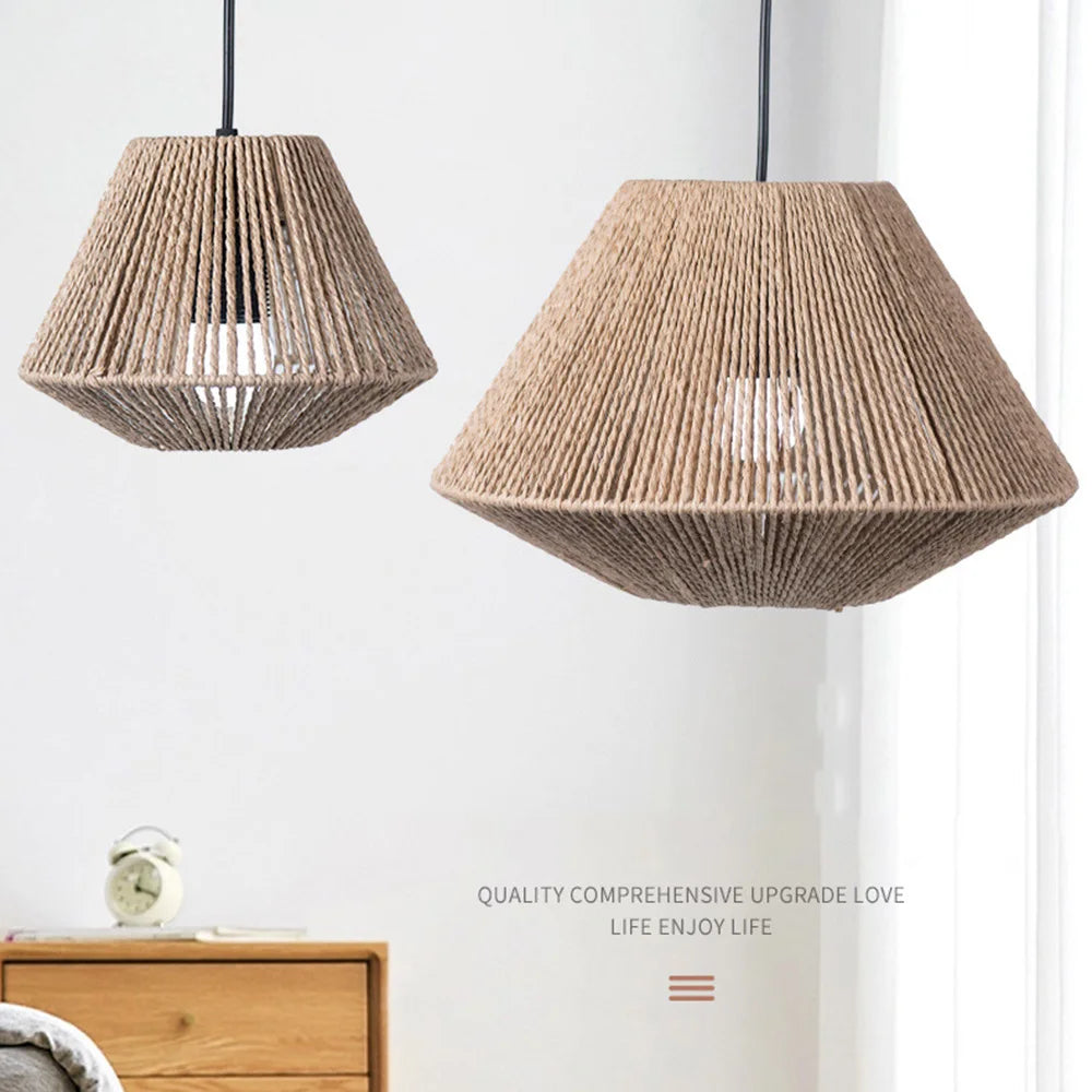 Maliben | Rattan Pendant Lamp - Elegant Rattan Pendant Lamp With Geometric Design For Atmospheric Lighting