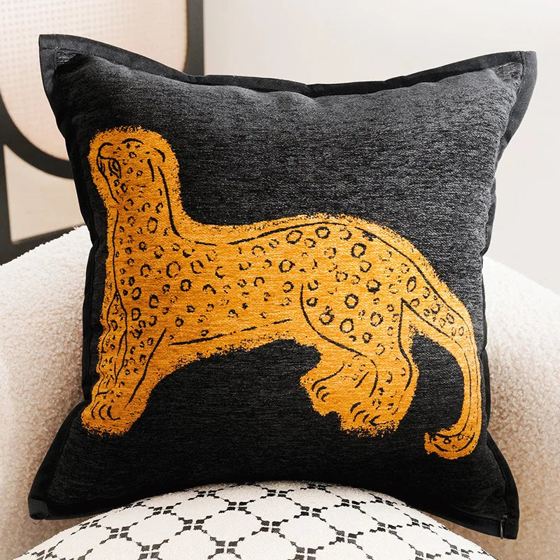Maliben | Luxury Embroidered Decorative Cushion With Horse Print For Sofa And Living Room