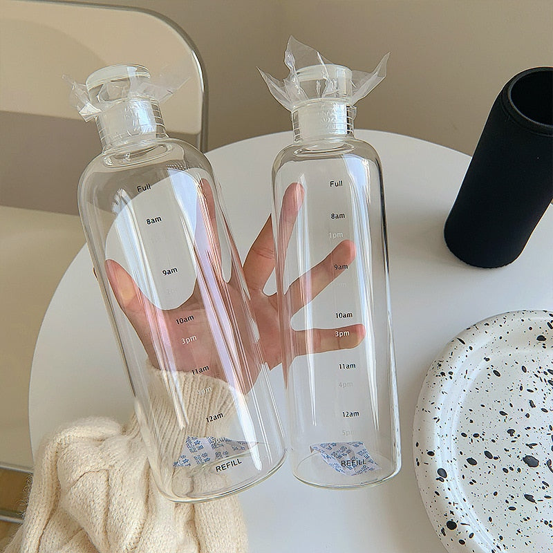 Maliben | Time Scale Heat-Resistant Glass Water Bottle