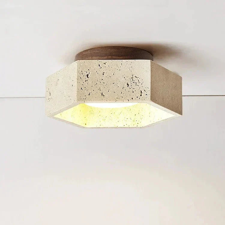 Maliben | Wabi Sabi Travertine Led Ceiling Lamp