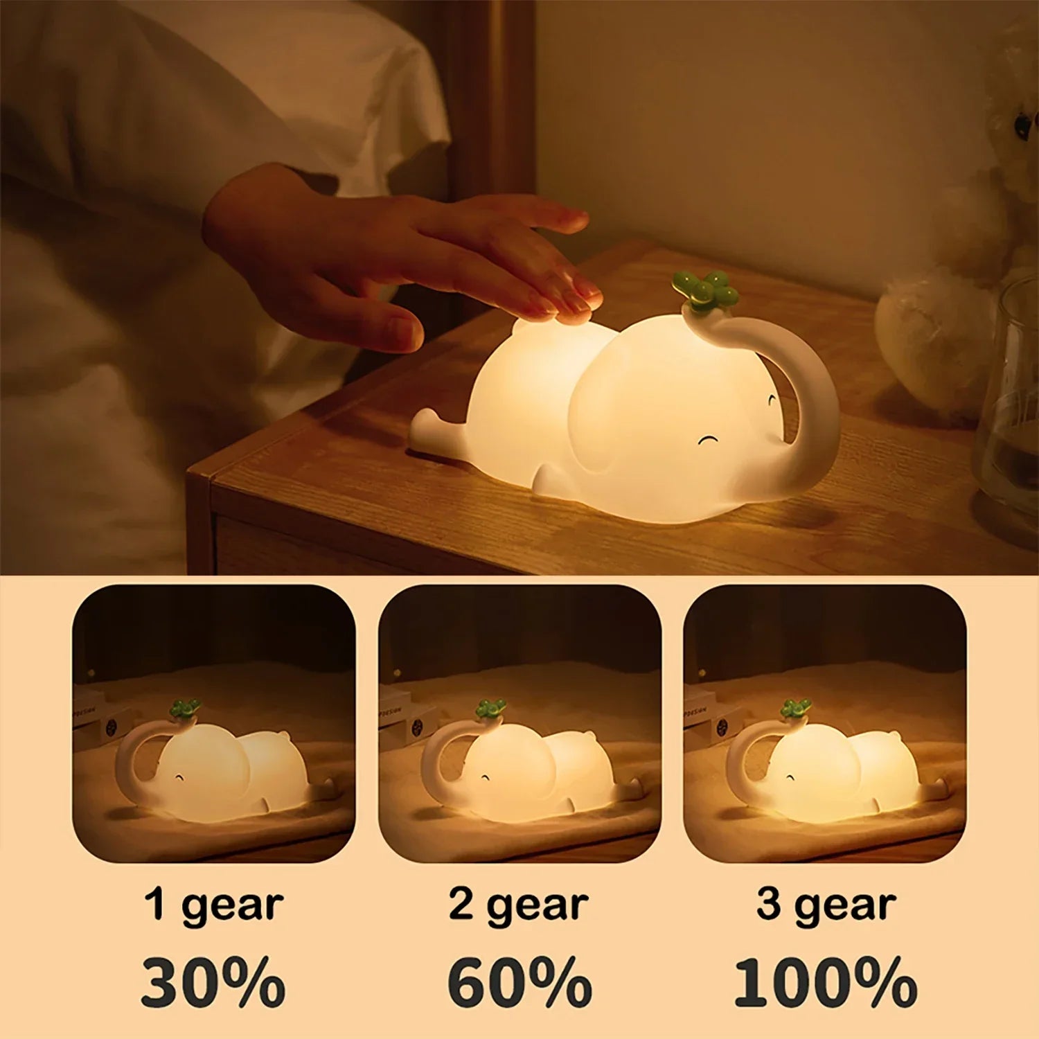 Maliben | Lumidum Led Night Light | Soft Silicone | 3 Brightness Levels | Portable & Rechargeable | 17.7 × 9.1 Cm