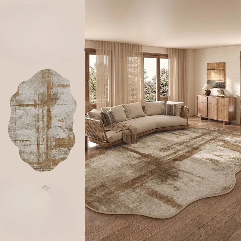 Maliben | Irregular Plush Rug Light Luxury Washable For Bedroom And Living Room