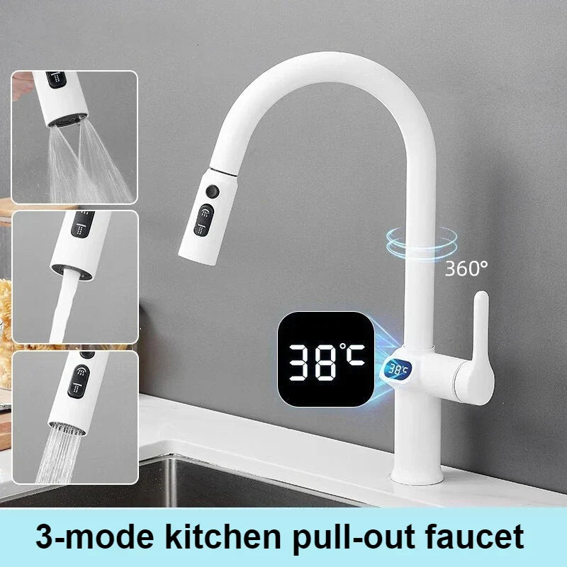 Maliben | Pull-Out Kitchen Faucet With Digital Display And Swivel Spout