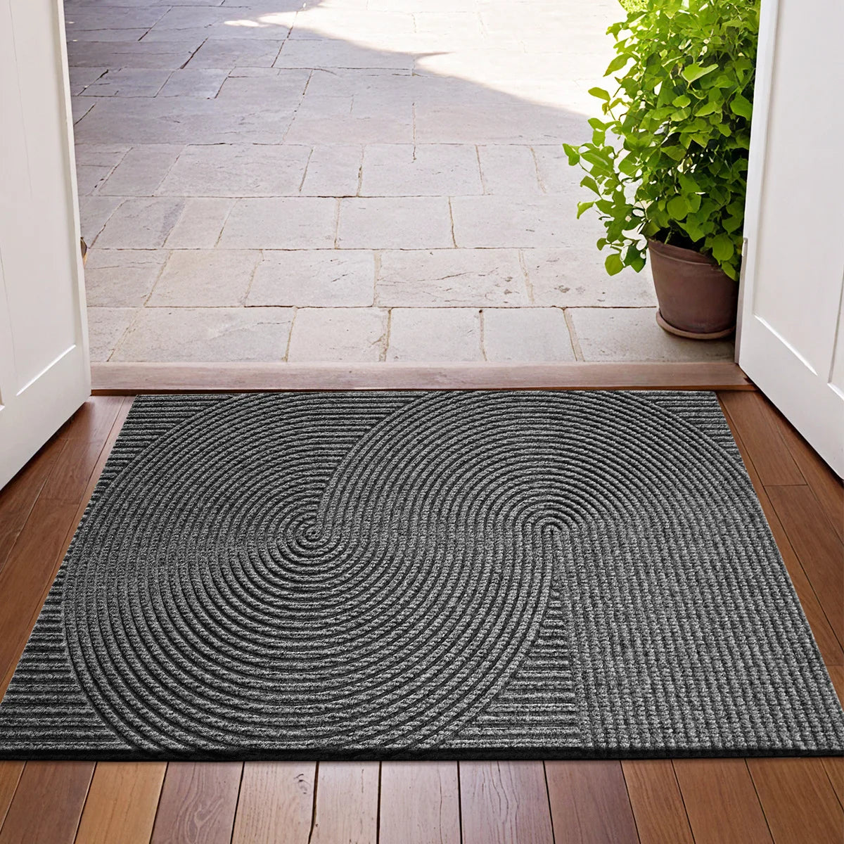 Maliben | 3d Groove Doormat Made Of Durable Polyester With Anti-Slip For Indoor And Outdoor