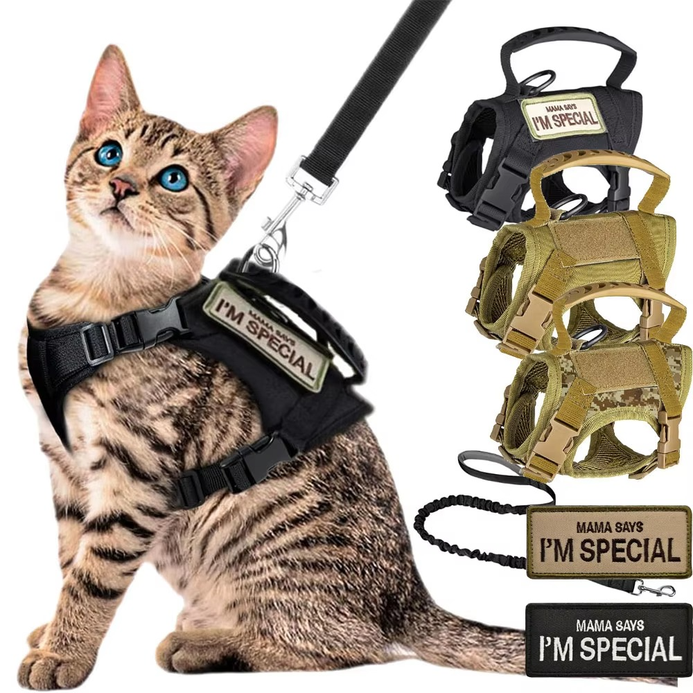 Maliben | Adjustable Tactical Pet Harness with Control Handle for Cats and Large Dogs
