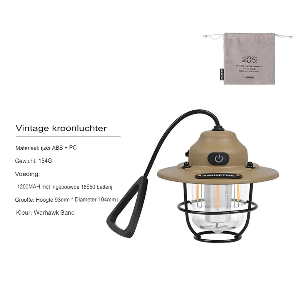 Maliben | Retro Rechargeable Led Camping Lantern - Nostalgiaglow