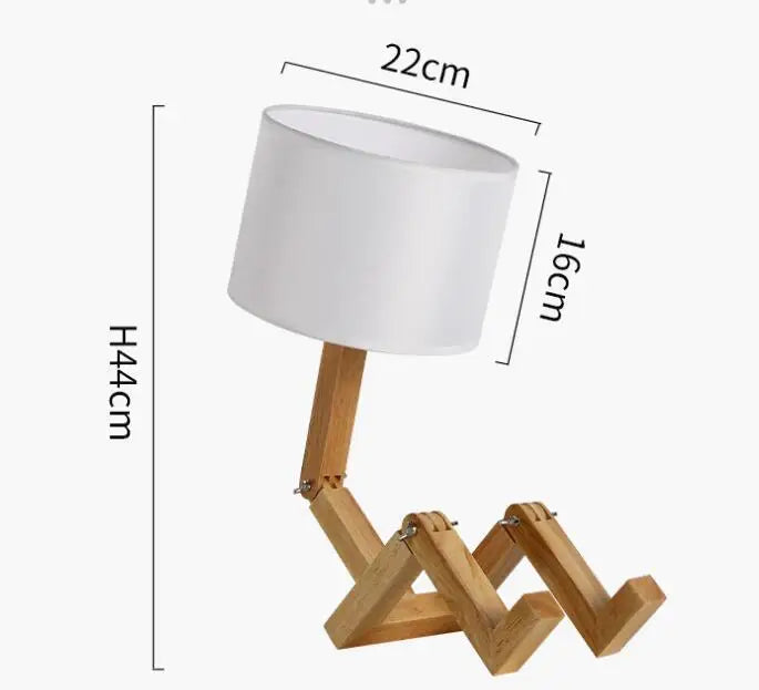 Maliben | Playful Robot Table Lamp - Made Of Sustainable Wood For Creative Spaces