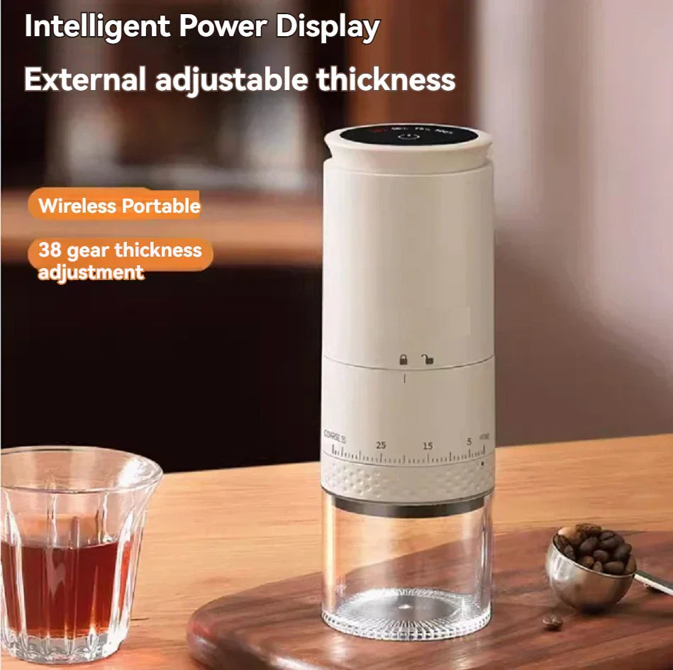 Maliben | 1500mAh Electric Coffee Grinder External Adjustable Type-C Charging Coffee Grinder Bean Grinding Machine Coffee Maker
