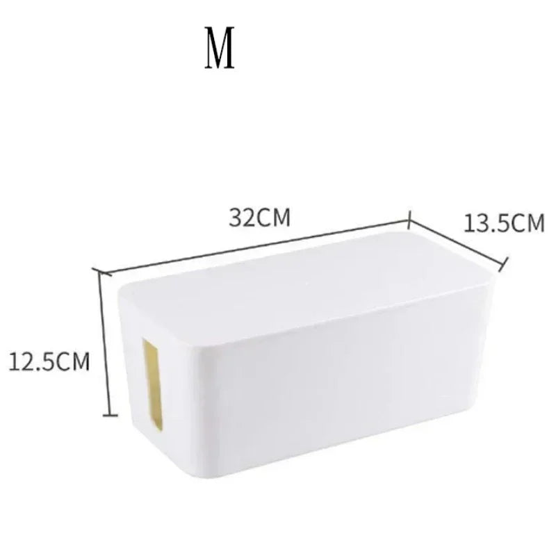 Maliben | Kabelux Cable Box With Lid | 32×13×12 Cm | Socket & Charging Cable Organizer | Dust Protection For Power Supplies & Routers