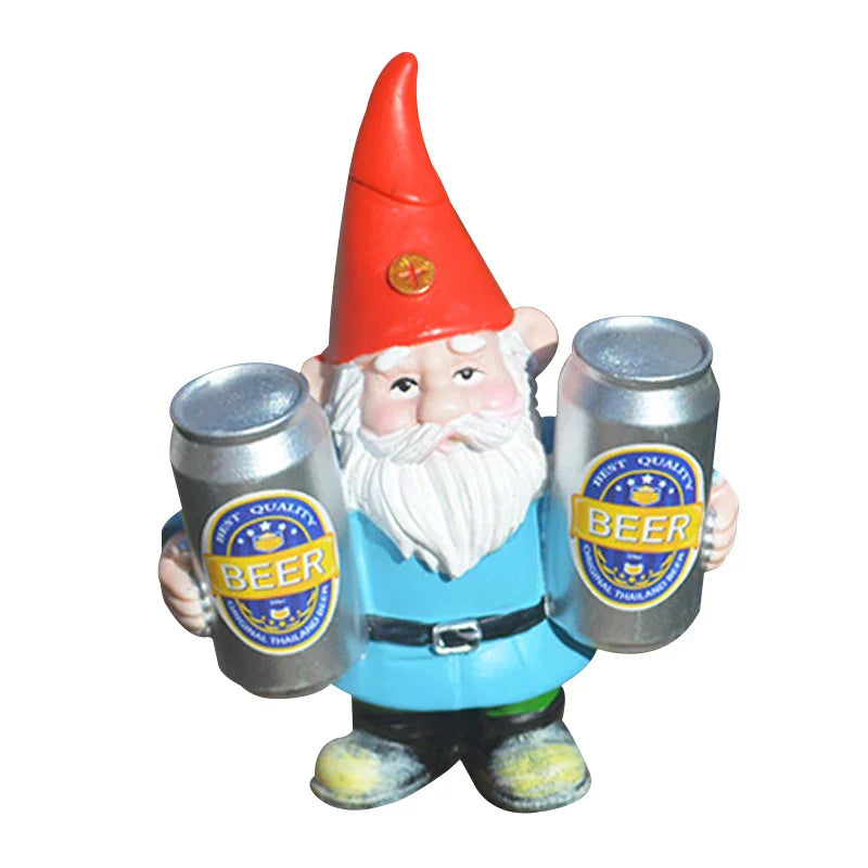 Maliben | Drunken Gnome With Beer Funny Figurine For Garden And Home Decoration