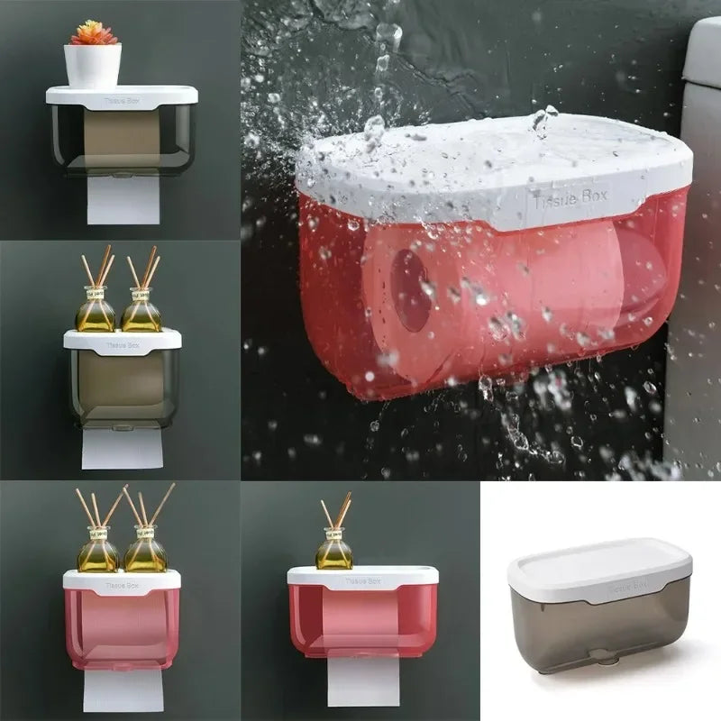 Maliben | Wall-Mounted Toilet Paper Holder | With Shelf & Waterproof Box | Modern & Space-Saving