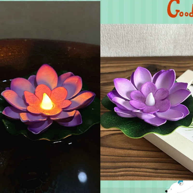 Maliben | Floating Lotus Lamp Lumilya | Led Water Sensor | Warm White Light | For Pond, Garden & Parties