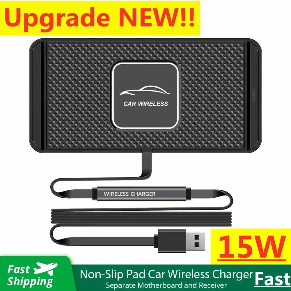 Maliben | Voltigo Wireless Charging Pad | 15w Fast Charger | Non-Slip & Ultra-Slim | Compatible With Iphone & Samsung