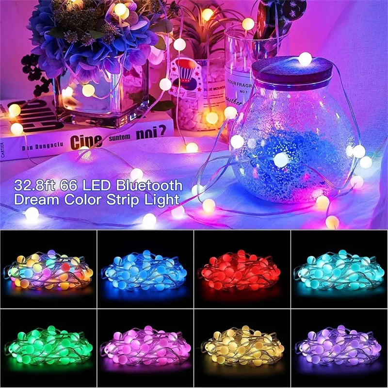 Maliben | Lumavo Led String Lights Smart Rgbic | Usb-Powered | Color Change & Music Mode | For Garden & Decoration